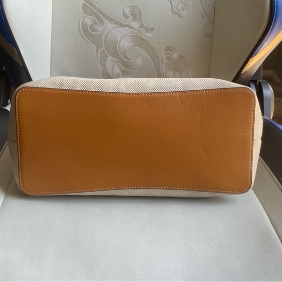 Tory Burch Tan & Brown Leather Canvas Bag - Picture 8 of 14